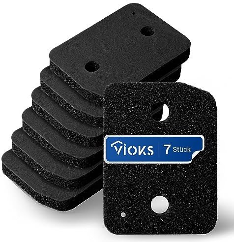 Lot de 7 filtres en mousse de rechange pour sèche-linge Miele 9164761 - Pour pompe à chaleur - 207 x 155 mm - Convient pour ACTIVE TDB230WP TDB230