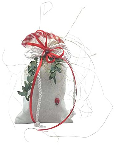 Landhuis Handmade – Lavendel Duftsäckchen weiß rot mit Marienkäfer – handgefertetes Duftkissen mit Lavendelblüten – für Kleiderschrank & Schublade – Geschenkidee