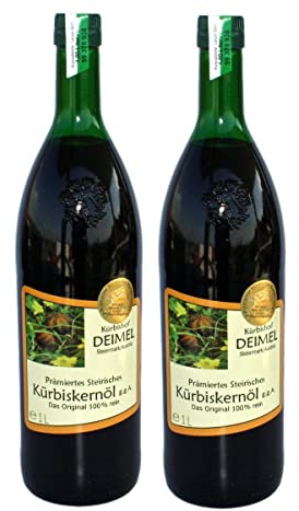 Kürbishof DEIMEL Steiermark/Austria - Value Pack 2 x 1000ml - Original Styrian pumpkin seed oil from Austria - Directly from the producer