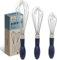 Chef Pomodoro Frusta da Cucina, Set da 3 Fruste di Dimensioni Diverse, Frusta da Cucina Piccola, Media e Grande, In Acciaio Inossidabile e Manico Antiscivolo, Lavabile in Lavastoviglie