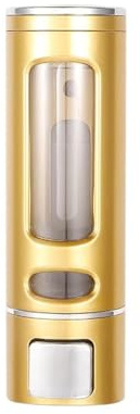 Liquid Soap Dispenser Wall Mount, 1 Chamber Bathroom Shower Pump Dispenser,Press Manually Lotion Soap Dispenser Use for Shampoo, Soap, Conditioner, Shower Gel, for Bathroom Kitchen Hotel (Gold)