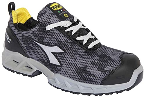 Utility Diadora Shark Stable Impact Low S1p SRC ESD, Scarpe Unisex Adulto, Grigio/Nero, 41 EU