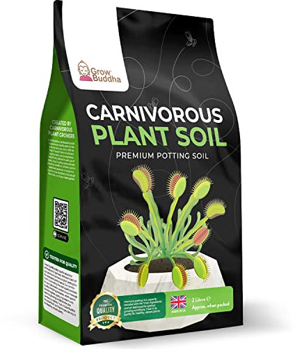 Grow Buddha Carnivorous Soil - Natural Indoor Carnivorous Plant Potting Mix Compost - Enriched with Special Nutrients - Carnivorous Soil Compost Mix for Venus flytrap Plants - Indoor Plant Soil (2L)
