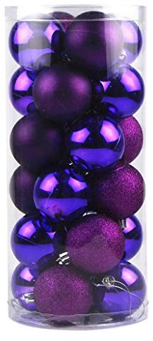 Weihnachtsdeko Aussen Party Dekorationen 24 Stück Weihnachtskugeln hängende Wohnkultur (Purple One Size)