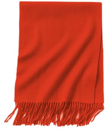 Dvbfufv Winter Damen Lange Kaschmir Schal Frauen Luxus Kaschmir Schal Damen Warm Dicke Weiche Solide Schal Wrap, Rostrot, One size