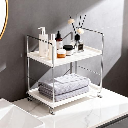 Ncheli Etagere Rangement Cuisine à 2 Niveaux,Organisateur sous Evier,Etagere Salle de Bain pour la Cuisine, la Salle de Bain, Le Bureau