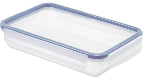 Rotho Kühlschrankdose Click & Lock, 1 l flach horizon blau Vorratsdose