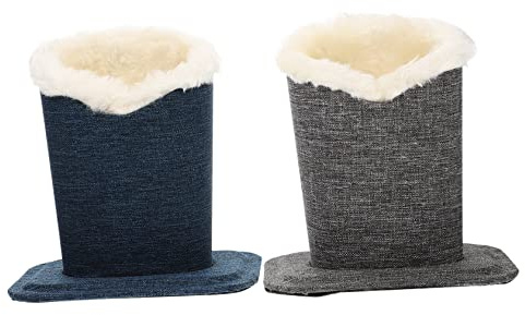 HOMSFOU 2 Pièces Porte Lunettes En Peluche Support Lunette Bois Rangement Ouvert Anti-Rayures Pour Lunettes Chambre Salon Bureau 12.00 X 11.60 X 8.10 Cm