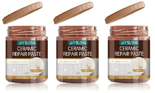 Stucco per Piastrelle Scheggiate, 300ml Pasta Ripara Piastrelle, Super Adesione, Riparazione di piccoli fori ad alta resistenza, per Riparazione Di Graffi In Ceramica, Porcellana, Fori Di Crepe