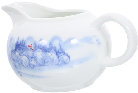 FELTECHELECTR Milchkännchen aus Keramik Milchglas Soßentopf aus Keramik kaffee Sirup Krug Wassertopf für die Küche Mini blaues und weißes Porzellan Fairer Pokal Blumenbecher ziehen Container