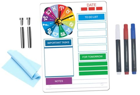 GOOHOCHY 1satz Acryl Tisch Whiteboard Mit Uhr Abwischbares Memo Board Für Schreibtisch Planer Ohne Batterie Für Effiziente Und Aufgabenverwaltung