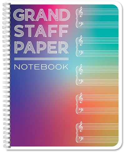 BookFactory Grand Staff Music Notebook/Piano Composition Manuscript Journal/Grand Staff Music Log Book - 100 Pages, 8.5'' x 11'', Wire-O, (Made in USA)