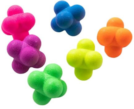 CHUANGOU Pelota de Entrenamiento portátil de 6 Piezas, Bola De Reacción Hexagonal Silicona Agilidad Coordinación Reflex Ejercicio Deportes Fitness Ball
