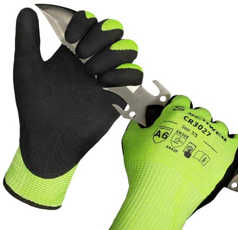 Schwer 2 Pairs Cut Resistant Gloves ANSI A6/A7 (Send Randomly) Cut Proof Work Glove CR3027, Touchscreen Working Gloves for Men and Women Used for Woodworking, Glass Cutting, Warehouse, Construction, S