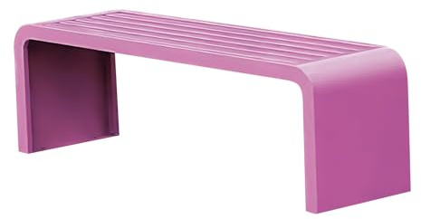 LLZJDDPLY Metallbank Gartenbank Sitzbank for 3 Personen Outdoor Bank Eisenbank Ruhebank for Hof/Garten/Terrasse/Balkon/Café(Pink,120x40x45cm)