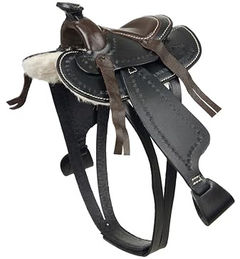 LeMieux Toy Pony - Sella western, giocattolo educativo, età 3+, in pelle, colore: Nero