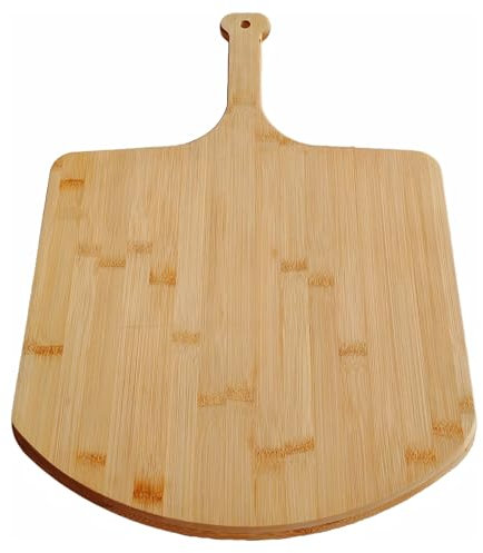 SWEIBIAI Bamboo Pizza Board 12inch Pizza Cutting Board Wood Pizza Peel Pizza Serving Board For Kitchen Charcuterie Board, Natural