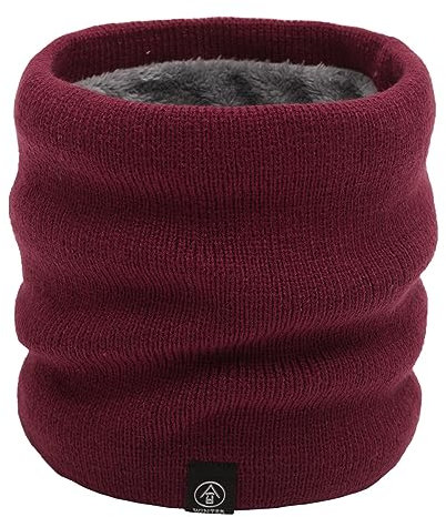 Anevous Winter Halsschlauch Herren, Halswärmer Halstuch, Gesichtsschal Männer Damen, Fleece Schal Schlauchtuch Warm Dick Loopschal Winddichte Scarf für Outdoor, Ski, Fahrrad Motorrad,Weinrot