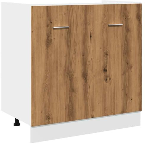 vidaXL Spülenunterschrank Lyon Artisan-Eiche 80x46x81,5 cm Holzwerkstoff,Küchenschrank, Gastronomieschrank, Gastro Möbel, Küchenmöbel, Aufbewahrungsschrank