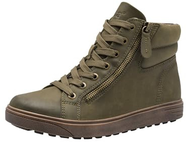 Jana Damsneakers, hög vegansk modestövlar, kaki, 39 EU, kaki, 39 EU