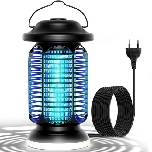 EUQQZU Zanzariera Elettrica, 4000V Lampada Antizanzare Luce UV, 20W Lampada Zanzare Impermeabile IPX4, Trappola per Insetti Lampada Zanzare Antizanzare Elettrico per Giardino Interni ed Esterni -22W