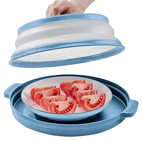 Mikrowellen Abdeckung, Mikrowellen Abdeckung Faltbar, Mikrowelle Abdeckhaube, Mikrowellenabdeckung, Microwave Cover, Hoch Mikrowellen Spritzschutz Mit DampflöChern, Seiher Sieb,Gemüsekorb Für Obst,Gem