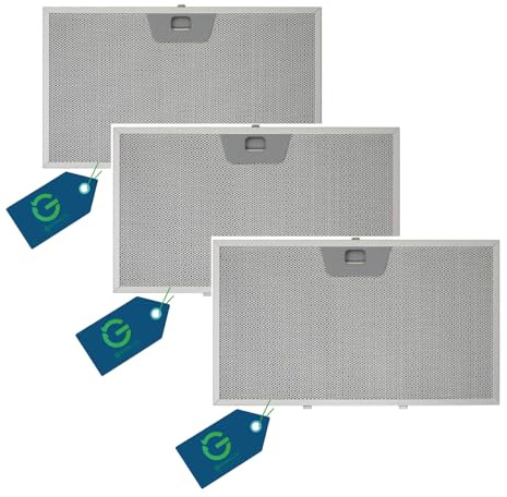 G GRIMALDI Filtro Cappa Alluminio 325x189x8 mm Compatibile con Modelli FABER e Universali, Set 3 Filtri