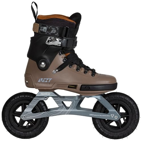 Powerslide SUV Inline Skate Next Edge 150 Brown für Off-Road und Training - 150mm Luftreifen und MYFIT Prime Liner, Inliner für Damen und Herren