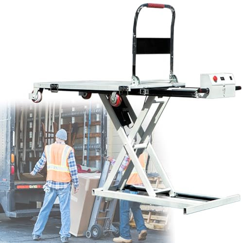 GESAIDES Mesa Elevadora de Tijera Simple Eléctrica de Primera Calidad, Mesa de Trabajo de Perfil Bajo, Capacidad de 270 kg, Tamaño de Plataforma de 120 cm x 70 cm, Herramientas de Manipulación