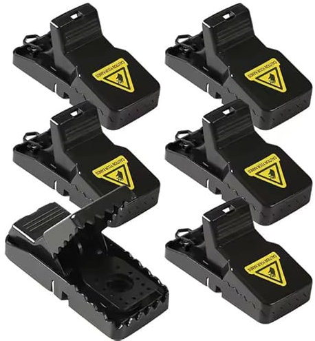 Ratten- & Mausefallen Set 6 Stück – Wiederverwendbare Schlagfallen 14×7 cm – Stark, Ungiftig & Wetterfest für Innen und Außen