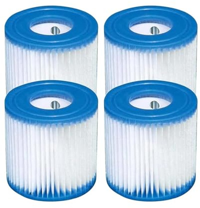 ZWFYJEWU Filtro De Piscina Compatible con Intex, Tipo H, Lavable Y Reutilizable, Repuesto For Jacuzzi Exterior.(4pcs)