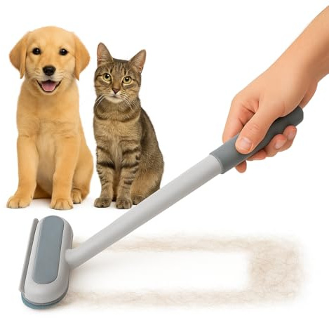Spazzola per Peli di Cani e Gatti – Rullo Levapelucchi Riutilizzabile per Divano, Tappeto e Vestiti – Rimuovi Peli di Animali Domestici Multifunzione con Due Spazzole