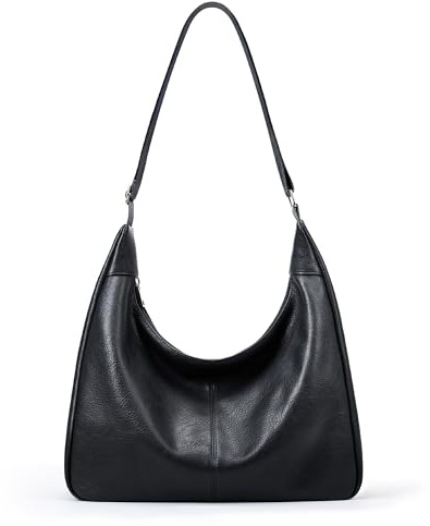KALIDI Veganes Leder Handtasche Damen Groß Schultertasche Hobo Bag Shopper Tasche Damen mit Verstellbarem Gurt für Schule Büro Arbeit Reisen Ausflug Einkauf