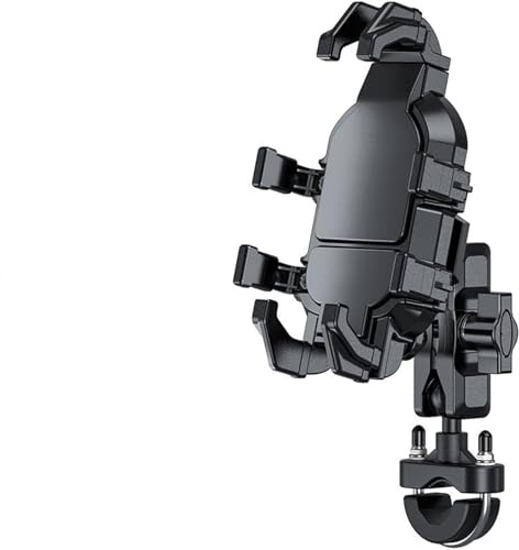 Motorrad-Handyhalterung, Motorrad-Handyhalter Mit Spiegel, Fahrradlenker-Vibrationsdämpfer Für Handys Von 3,5 Bis 7,2 Zoll