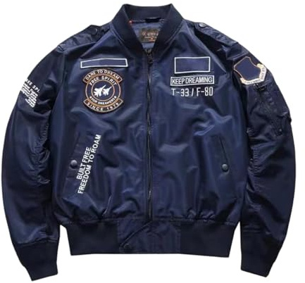 KBOPLEMQ Chaqueta bomber para hombre, informal, a prueba de viento, forro polar, varios bolsillos, estilo militar, chaqueta de aviador, cuello alto, chaqueta bomber, otoño e invierno, chaqueta de