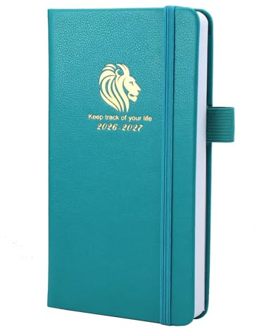 Diary 2026-2027 - 18 Month Mid Year Diary from Jul. 2026 to Dec.2027, A6 Pocket Week to View, Weekly & Month Planner with Leather Cover, Pen Loop (Aqua Blue)