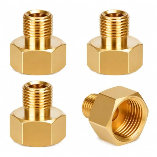 4PCS Raccords Gaz, Adaptateur de Gaz en Laiton, Connexion 1/2 Droite vers 1/4 Gauche, 1/2 IG vers 1/4 AG, Raccord Tuyau pour Réchaud de Camping, Cuisinière et Appareils GPL