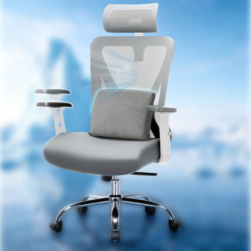 GTPLAYER Kontorsstol ergonomisk [TESTSIEGER] Skrivstol, snurrstol har justerbart svankstöd, nackstöd och armstöd, kontorsstol och spelstol med separat ländryggskudde, 150 kg