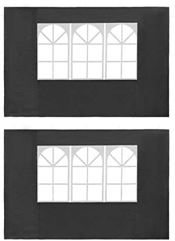Tidyard 2xAccesorio Ideal para Carpa de Fiesta,Paredes Laterales con Ventana,Impermeable y Resistente a Los Rayos UV,Gris Antracita 300x195cm