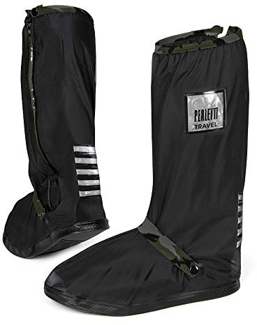 PERLETTI Cubre Zapatos Impermeable Lluvia Hombre Mujer - Cubrezapatos Protector de Zapatillas Impermeables Negro - Cubre Calzado Cubrebotas Nieve PVC Anti Barro Reutilizables (L 43/45, Camuflaje)