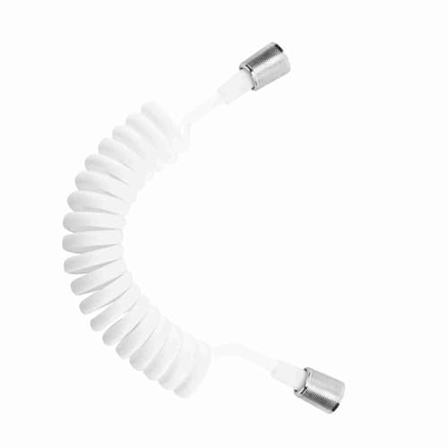 ABS Flexible Teleskop Brauseschlauch für Wasser Sanitär WC Bidet Sprayer Gun Badezimmer (78.7in, UK G1 / 2 ) (white)