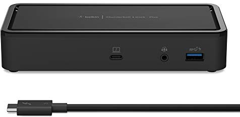 Belkin Thunderbolt 3 Dock Plus con cable Thunderbolt 3 de 0,38 m (base de centenario para MacOS y Windows) Dual 4K a 60Hz, 40 Gbps, carga ascendente de 60 W