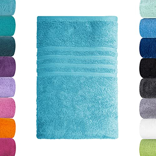 Lavea Saunatuch XXL, Türkis, 80 x 220 cm Premium Frotteeserie Bali | GOTS Zertifiziert, 100% Bio Baumwolle