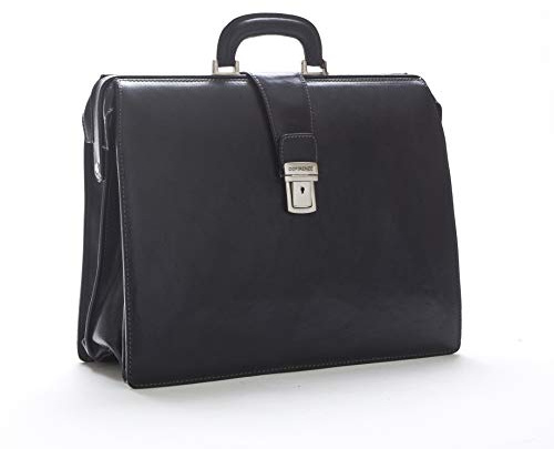Arzttasche aus Leder - D&D0409 - Made in Italy (Schwarz)