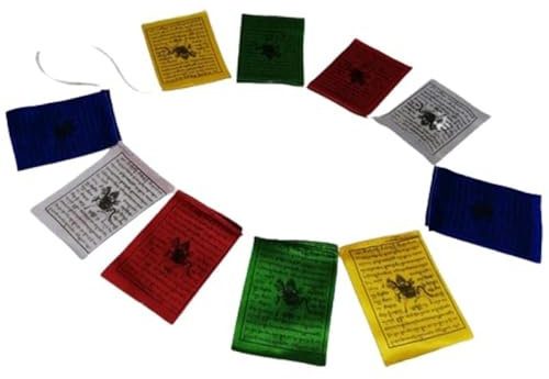 Valmoni Sport Banderas Tibetanas de Oración 10X8 cm Rollo 10 Mantras Positivos Bandera para ofrendas con los 5 Colores