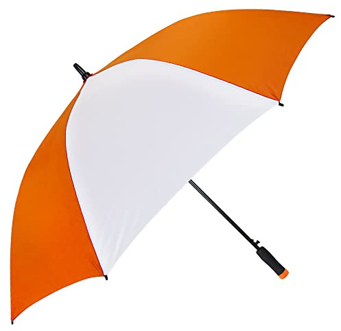 The Ultra Value - Paraguas de golf grande de 58 pulgadas, apertura automática, resistente al viento, de fibra de vidrio fuerte, mango de espuma de dos tonos, paraguas resistente para hombres y