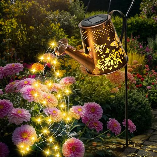 Fohil Solar Garden Lights, Solar Watering Can Lights Garden Decor