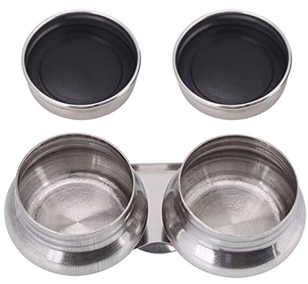 Palette de Peinture Double Tasse, Gobelet Double Palette en Acier Inoxydable avec Couvercle Pince, Récipient de solvant à la térébenthine pour Huile, Peinture