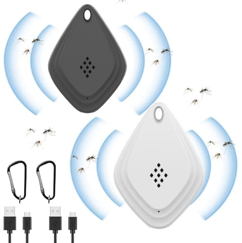 ZOYDP 2 Stück Ultraschall Schädlingsbekämpfer, Ultraschall Mückenschutz, Tragbar Insektenschutzmittel, Mückenstecker ultraschall, Mäuseschreck ultraschall, Pest Repeller für Insekt gegen Moskito