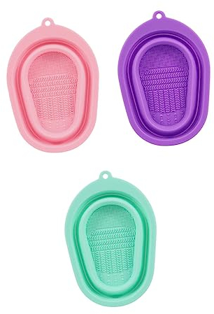 Mikinona 3pcs Makeup Brush Cleaner Silicone Cleaning Pad for Foundation Eye Shadow Sponges